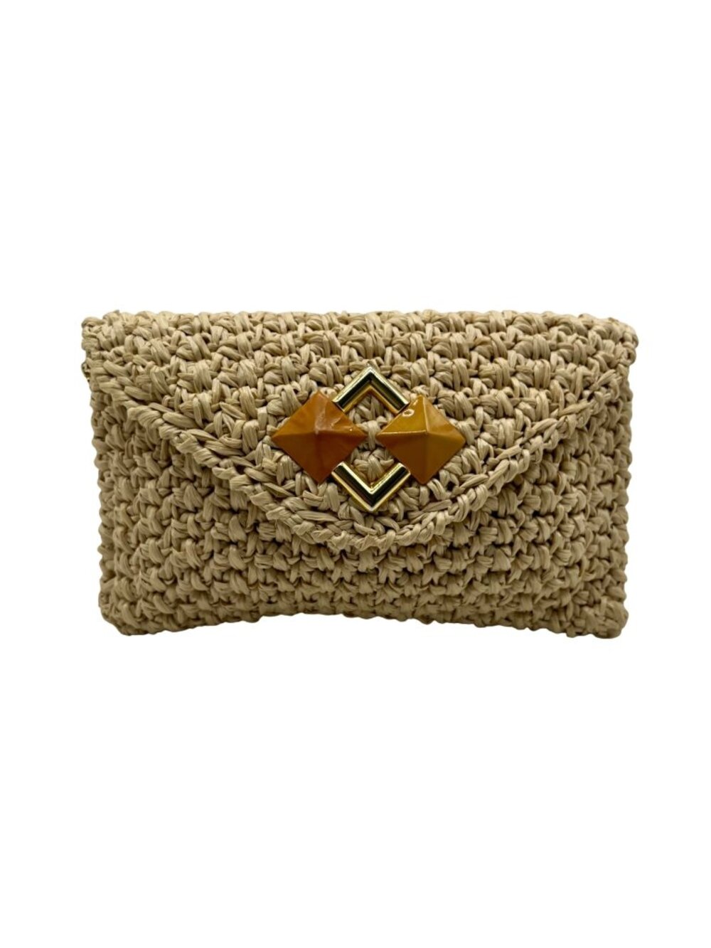 Rodeo Tan Natural Raffia Clutch Bag